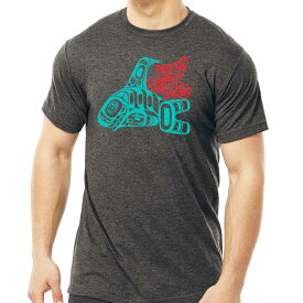 インディアンアート Tシャツ MENS メンズ カナダ 先住民 ネイティブ デザイン Whale Rider シャチ S-XL ティーシャツ