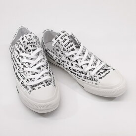 コンバース オールスター100 マルチ リンガル オックスCONVERSE ALL STAR 100 MALTI LINGUAL OXアリガトウ シェイシェイ THANK YOUプリント文字 キャンバス メンズホワイト【送料無料】