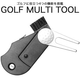 多機能 ゴルフフォーク 折りたたみ式 グリーンフォーク ボールマーカー ディボットツール スコアカウンター ゴルフ用品