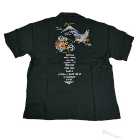AVIREX アヴィレックス(アビレックス) 783-3123011 エンブロイダリー スーベニア ジャパン 半袖シャツ 刺繍 オープンスカシャツ
