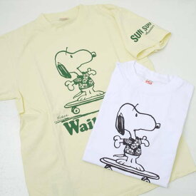 SUN SURF サンサーフSS78487 SUN SURF × PEANUTS S/S T-SHIRT Waikiki スヌーピー プリント半袖Tシャツ