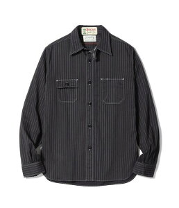 SUGARCANE VK[P[ SC29585 / FICTION ROMANCE 8.5oz. BLACK WABASH STRIPE WORK SHIRT@ubNEHobVXgCv [NVc