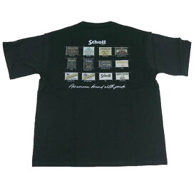 Schott ショット 782-3134036　Schott アーカイブタグ クルーネック ワンポイント刺繍 バックプリント半袖Tシャツ