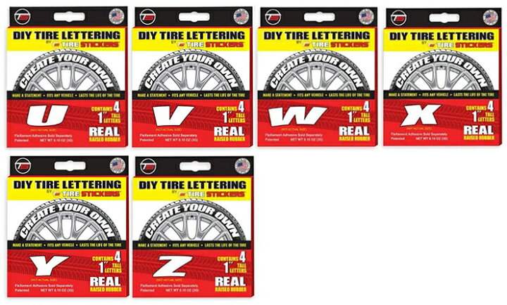 楽天市場】DIY タイヤステッカー 4枚入り (A～Z) TIRE STICKERS DIY 