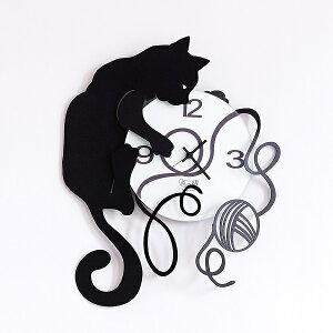 AeB G XeBG Arti e Mestieri |v@AeB G XeBG@Wall clock Gatto Gomitolo 2598-C71 black C^A @Ǌ|v@L@catyz