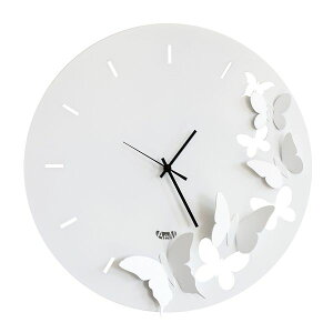 Arti e Mestieri |v@X@AeBEGEXeBG@Wall clock Butterfly Spring 2875-C26 White@C^A@Ǌ|v 