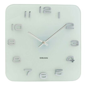 Karlsson　カールソン　掛け時計　Karlsson　Vintage　Square　Glass　Clock　ホワイト　壁掛け時計　KA4399　ギフト　贈り物　お洒落