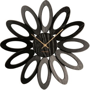Karlsson@J[\ |v@Karlsson Wood flower Clock@Ǌ|v@KA5891BK 40cm@wood Mtg@蕨@