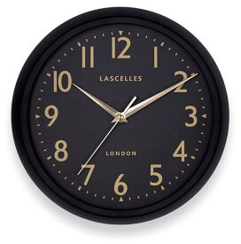 レトロデザイン！ロジャーラッセルRoger Lascelles社製 RETRO BLACK WALL CLOCK WITH SWEEP SECONDS HAND 30cm掛け時計　DECO-LASC-BLACK