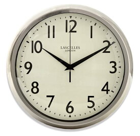 レトロ調でお洒落！ロジャーラッセルRogerLascelles社製　掛け時計　Retro Chrome Wall Clock With Sweep Seconds ロジャーラッセル時計　DECO-LASC-CHROME