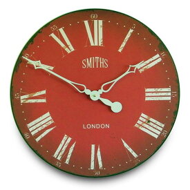 ロジャーラッセル掛け時計　大型掛け時計　SMITHスミス掛け時計　RogerLascelles　 Smiths Wall Clock Antique Style Red 50cm　壁掛け時計　ロジャーラッセル時計　GAL-SMITHS-RED