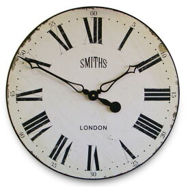 大型掛け時計 ロジャーラッセル　SMITHスミス掛け時計　Smiths Wall Clock Antique Style White 50cm　壁掛け時計　ロジャーラッセル時計　GAL-SMITHS-WHITE