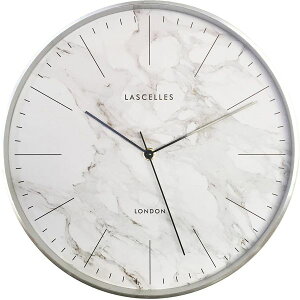 ���W���[���b�Z�� �|�����v Roger Lascelles�А� BRUSHED CHROME METAL CASED WALL CLOCK WITH MARBLE DIAL 31cm LC-LASC-BC-MARBLE