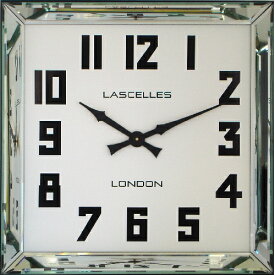 掛け時計　大型掛け時計 レトロ調　お洒落　スクエアミラー　ロジャーラッセル掛け時計　RogerLascelles掛け時計　壁掛け時計　ロジャーラッセル時計　MANHATTAN-LRG