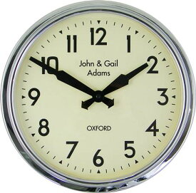 文字入れ品　ロジャーラッセルRoger Lascelles社製 PERSONALISED　Smiths Retro Clock 38cm　掛け時計　PD-SM-RETRO-CHROME