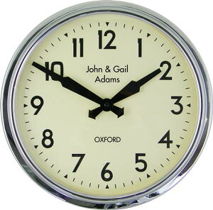 i@W[bZRoger LascellesА PERSONALISED@Smiths Retro Clock 38cm@|v@PD-SM-RETRO-CHROME