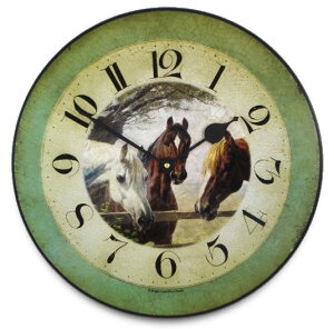 AeB[NłIW[bZ|v@Roger Lascelles|v HORSES 'OLD FRIENDS', WALL CLOCK Ǌ|v@W[bZv@PUB-FRIENDS