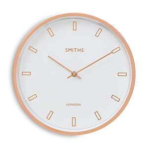 ���W���[���b�Z��Roger Lascelles�А� MODERN ROSE GOLD CASE,�@SMITHS WHITE DIAL WALL CLOCK - 30cm ���W���[���b�Z�����v�@SM-FIRECREST-WHT