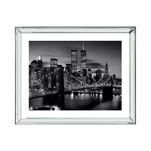 �s�N�`���[�A�[�g�@�}���n�b�^���t���[�� BrooklynBridge�@�u�u���b�N�������v88cm×68cm�@BVL270