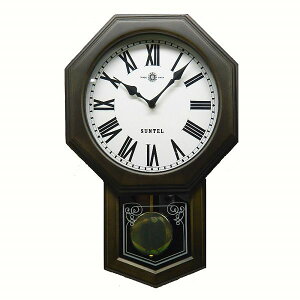 さんてる 8角スタンダード振り子時計 SKP製振子クォーツムーブメント ブラック QL722R-DBK サンテル 日本製