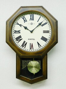 さんてる 8角スタンダード振り子時計 SKP製振子クォーツムーブメント QL724R-AN ローマ数字 サンテル 日本製