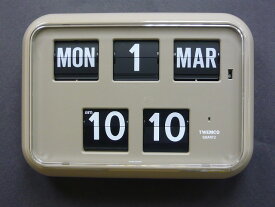 【TWEMCO】　トゥエンコ　カレンダー時計　　QD-35GREY グレイ　置き掛け兼用時計