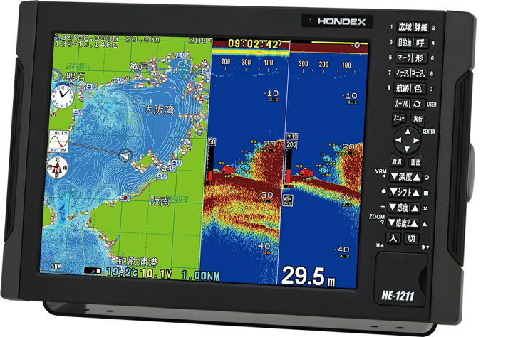 返品交換不可 HE-1211 2kW HONDEX ホンデックス 12.1型 液晶 プロッター デジタル 魚探 GPS 内蔵
