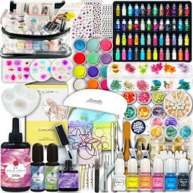 【宅配便送料無料】【リュミエラ】 UVレジン アイテムセット 【モデラート】 【LEDライト＋厳選アイテムがそろったお得セット】 LEDライト レジン液 カラーパウダー カラー液 フレーム 封入素材 キット セット レジン クラフト セット おうち時間　プレゼント