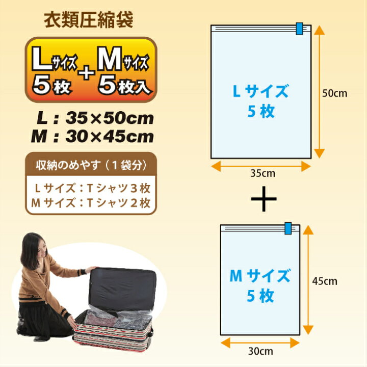 楽天市場 メール便送料無料 衣類圧縮袋 L M各5枚 10枚組 掃除機不要 手で圧縮できる 旅行 出張 に便利な 圧縮袋 再利用可能 セントクラフト 楽天市場 メール便送料無料 衣類圧縮袋 L M各5枚 10枚組 掃除機不要 手で圧縮できる 旅行 出張 に便利な 圧縮袋 再利用可能 セントクラフト