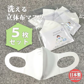 5枚セット 洗えるマスク 日本製【メール便送料無料】消臭糸 布マスク ふつうサイズ 在庫あり mask 即納 販売 白 ホワイト かぜ 花粉 ほこり ポリエステル 女性用 男性用 大人 2000ポッキリ