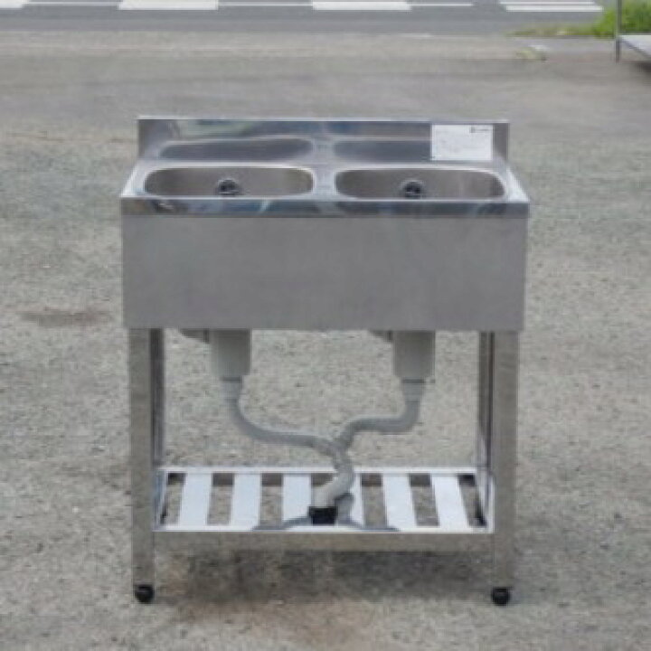 楽天市場】【中古】アズマ 業務用 ステンレス 2槽 シンク W750 D450 