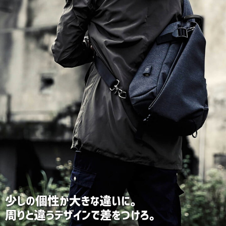 楽天市場 土日もあす楽 ボディバッグ 防水 Usbポート Grave グレイブ 黒 ブラック メンズボディバック メンズショルダーバック 斜め掛け バッグ 斜めがけバッグ ショルダーバッグ 防水バッグ ワンショルダーバッグ 肩掛けバッグ 大きめ 大容量 おしゃれ クレア