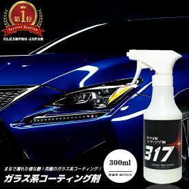 【公式】コーティング剤 車 コーティング剤 317 （300ml単品）ランキング ガラス系コーティング剤 撥水 ガラスコーティング バイク 洗車 耐久 紫外線 UV 透明 ツヤ 艶 濡れ艶 最強 保護 樹脂 コート 超撥水 車 洗車 ワックス 簡単 おすすめ メンテナンス 日本製 送料無料