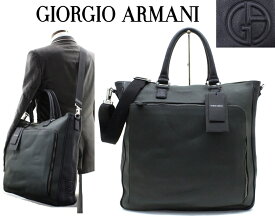 ★ GIORGIO ARMANI アルマーニ 紺×深緑 レザー 大容量 ジョルジオアルマーニ ショルダー トートバッグ メンズ バッグ ブランドトートバッグ メンズバッグ ブランド ブランドバッグ メンズショルダーバック レザーショルダーバック メンズトートバック アルマーニバッグ