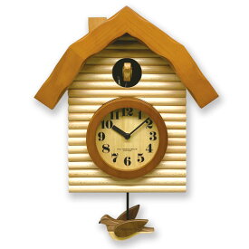 【 電波モデル 】 父の日 母の日 鳩時計 はと時計 ハト時計 掛け時計 柱時計 電波時計 北欧 さんてる おしゃれ レトロ アンティーク ロッジハウス ナチュラル ブラウン 日本製 木製 振り子 カッコー