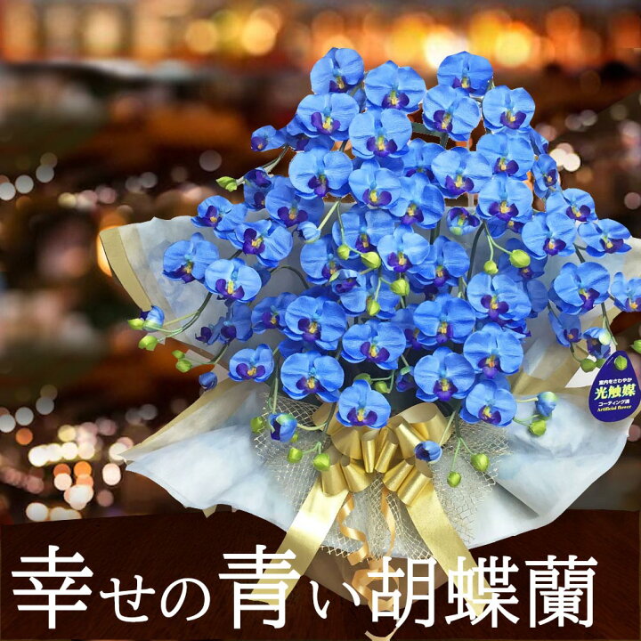 楽天市場 胡蝶蘭 青 花 おしゃれ ブルーエレガンス 造花 ミディ 美容院 花 7本 プレゼント 開店祝い 光触媒 お祝い 移転 古希 米寿 ミニ 飲食店 インテリア 誕生日 フェイク サロン バー クラブ 居酒屋 木札 Bar 飲み屋 開業 周年祝い