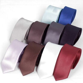 ネクタイ メンズ 無地柄、ソリッド ツヤ スリム・ネクタイ ナローネクタイ 大剣幅 5.5cm 送料無料 敬老の日