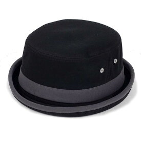 ポークパイハット メンズ レディース スウェット ブラック 黒色 ハット帽子 男女兼用 帽子 58cm フリーサイズ