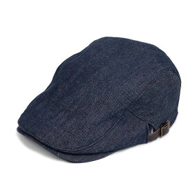 ハンチング帽 デニム 生地 ネイビー 紺色 Flatcap メンズ レディース ハンチング キャップ 帽子 サイズ 58.5cm サイドベルト付き 調整可能