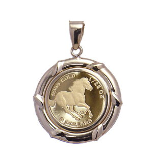 『コインネックレス』 18金 k18ツバル 馬 エリザベス ネックレス コインモチーフ ペンダント コインペンダント 金貨 レリーフ 純金 1/25オンス 男性 女性 メンズ レディース 誕生日プレゼント
