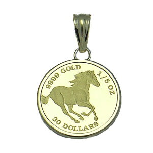 『コインネックレス』 エリザベス18金 k18 コインペンダント ツバル 馬 ホース ツバルホース 1/5オンス 金貨ペンダント 金貨 純金 コイン メダル ゴールド おしゃれ かわいい アクセサリー 誕