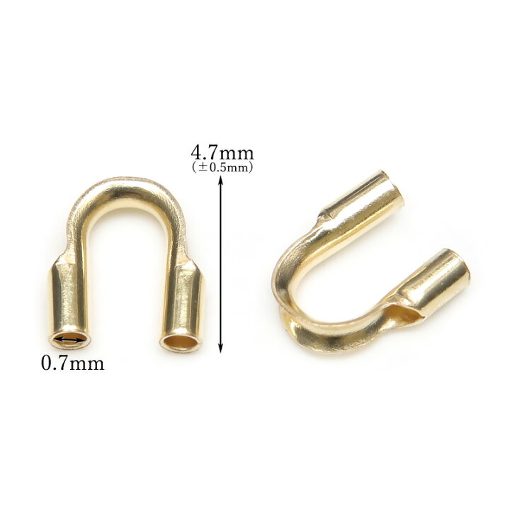 楽天市場】14KGF U字金具 ［0.7mm穴］【4コ販売】▽ パーツ 