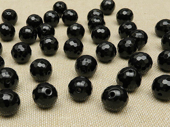 楽天市場】【粒販売】オニキス 128面カット 丸玉 12mm【12粒販売 