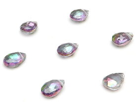 【粒販売】ミスティックトパーズ ペアシェイプカット 6～7mm【5粒販売】▽ トパーズ レインボートパーズ Topaz 11月の誕生石 しずく 雫 粒売り 天然石 ビーズ パワーストーン パーツ アクセサリー 素材 材料