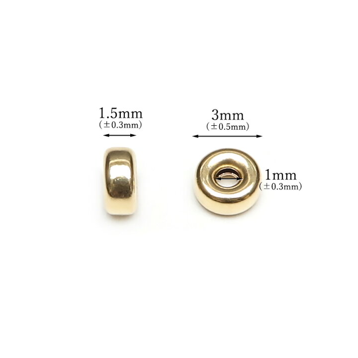 楽天市場】14KGF ロンデル 3mm【5コ販売】▽ パーツ アクセサリー 