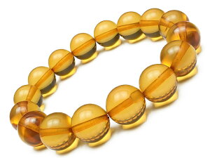 バルティックアンバー(琥珀) 丸玉ブレス 12〜13mm No.15【1点もの】▽ 琥珀 アンバー Amber ブレスレット 数珠 ラウンド 天然石 ビーズ パワーストーン パーツ アクセサリー 素材 材料