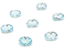 スカイブルートパーズ オーバルファセットカット ルース 7×5mm【7コ販売】▽ トパーズ ブルートパーズ Topaz 11月の誕生石 裸石 粒売り 天然石 ビーズ パワーストーン パーツ アクセサリー 素材 材料