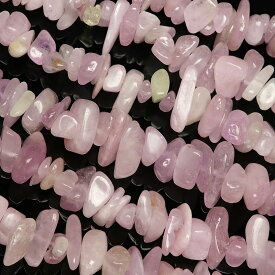 ナイジェリア産 クンツァイト チップ 3〜13mm［ロング連］【1連販売】▽ カリフォルニアアイリス スポデューメン リチア輝石 Kunzite タンブル さざれ 連売り 天然石 ビーズ パワーストーン パーツ アクセサリー 素材 材料