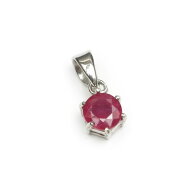 ルビー コインファセットカット ペンダントトップ 6mm［ロジウム］【1コ販売】▽ 紅玉 Ruby 7月の誕生石 …