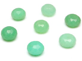 【粒販売】クリソプレーズ ボタンカット 7～8mm【3粒販売】▽ オーストラリア翡翠 緑玉髄 Chrysoprase 粒売り 天然石 ビーズ パワーストーン パーツ アクセサリー 素材 材料